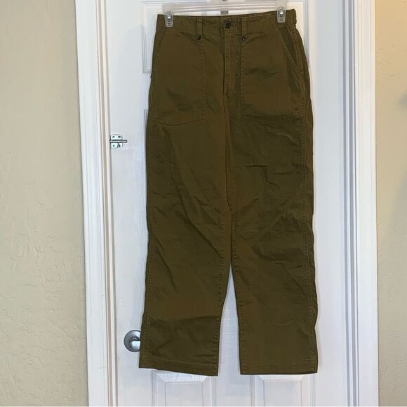 Madewell The Perfect Vintage Wide-Leg Pant Utility Edition Green High-rise SZ 28 - Picture 1 of 9